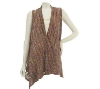 George Simonton Space Dyed Crinkle Drape Front Vest —