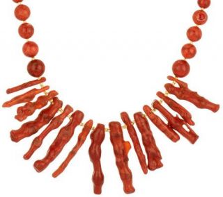 Lee Sands Red Sponge Branch Coral Necklace —