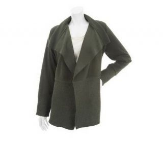 George Simonton Cascade Front Coat with Boiled Wool Trim Detail