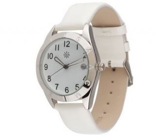 Isaac Mizrahi Live! Logo Watch with Patent Leather Strap —