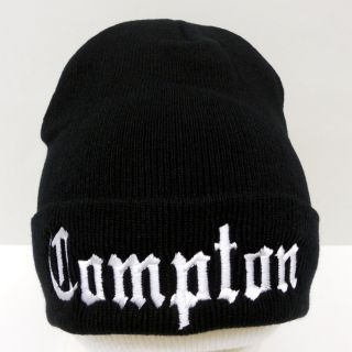 Black Compton Beanie Ski Cap Hat Long Cuffed Eazy E