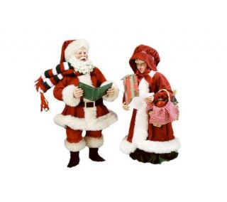 10 Fabriche Mr. and Mrs. Santa Caroling 2 Piece Set —