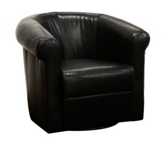 Julian Black Faux Leather Club Chair With 360 Degree Swivel — 
