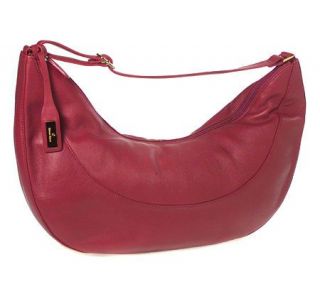 Etienne Aigner Large Leather Slouch Hobo Bag w/Topstitching — 