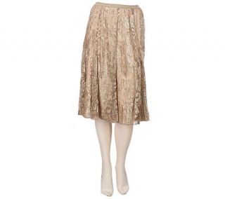 Susan Graver Burnout Velvet Pull on Godet Skirt with Lining   A94235