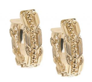 EternaGold Triple Row Woven Hoop Earrings 14K Gold —