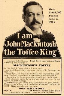 1906 Vintage Ad John Mackintosh Toffee English Candy   ORIGINAL