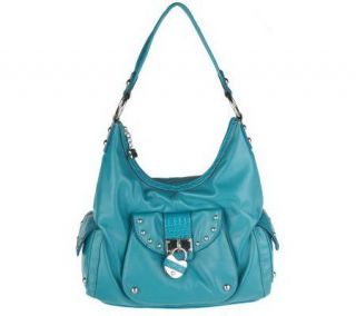 KathyVanZeeland Heart Breaker Hobo Bag with Croco Trim —