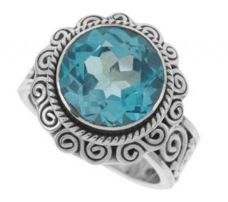 Suarti Artisan Crafted Sterling 5.00 ct Blue Topaz Ring —