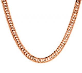 Bronzo Italia 24 Woven Rectangular Wheat Chain Necklace —