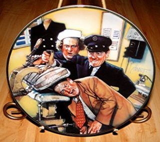 The 3 Three Stooges A Pressing Problem Franklin Mint Plate