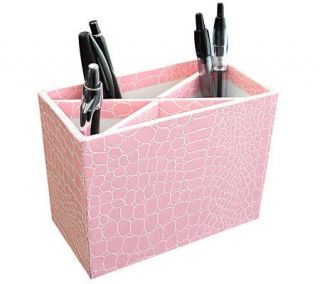 PROFormance Faux Crocodile Embossed Pencil Cup  Pink —