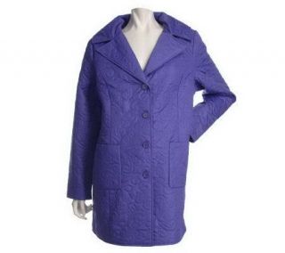 As Is Dennis Basso Water Resistant Quilted Coat   A233035