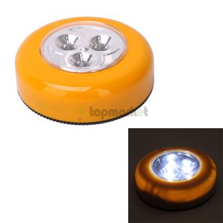  Light Peel Stick Tap Wireless Cordless Touch Lamp Light Yellow