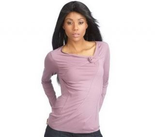 As Is Pamela Dennis PCG Knit Top with Rose and Seam Detail   A229936