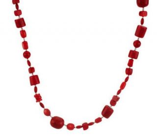 Freeform Coral Bead Sterling 36 Necklace —