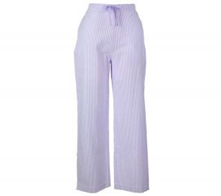 Denim & Co. Classic Waist Striped Stretch Seersucker Pants —