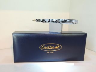 CONKLIN SYMETRIC FOUNTAIN PEN TWO TONE STAINLESS STEEL NIB BEST 