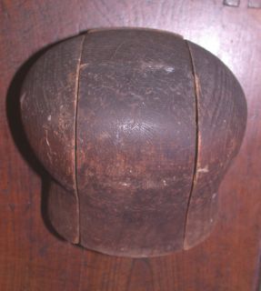 Early 20c Wooden Hat Mold Called Puzzle Mold 5 Pieces Fit Together