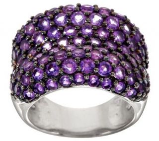 50 ct tw African Amethyst Pave Sterling Band Ring —