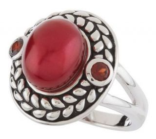 Honora Sterling Cultured Pearl & Gemstone Oval Ring —
