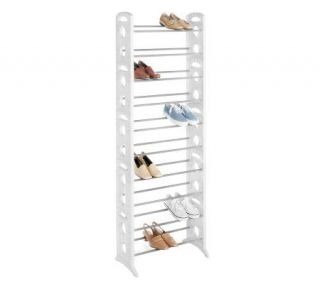 Whitmor 30 Pair Floor Shoe Stand with Nonslip Bars —