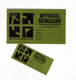 Official Geocaching Cache Labels for Your Geocache Small Medium or