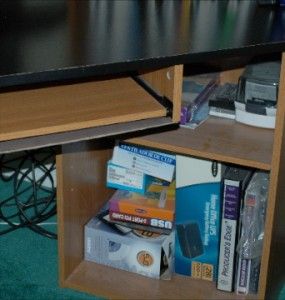 corner computer desk and storage unit