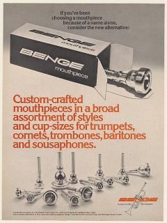 1976 Benge Mouthpieces for Trumpets Cornets Trombones Baritones Print