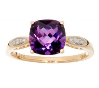 75 ct tw Uruguayan Amethyst and Diamond Accent Ring, 14K —