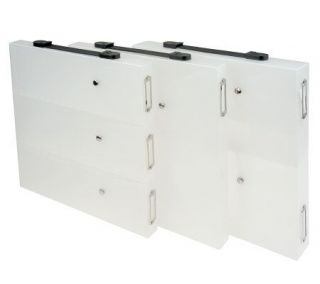 Set of 3 Clear Vertical Storage Drawers with Handles —