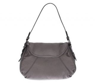 Maxx New York Pebble Leather Shoulder Bag with Zip Closure —