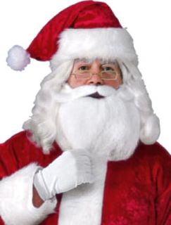 Christmas Santa Hat Beard Wig Glasses Men Costume Kit