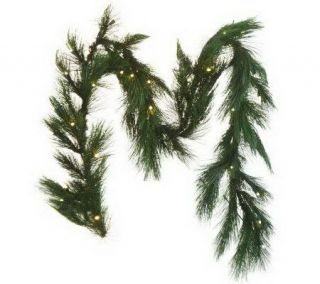 BethlehemLights 6 Long Needle Pine Garland with Timer —