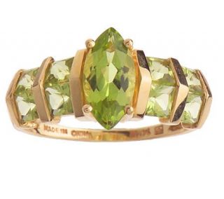 Marquise and Princess Cut 1.75 ct tw Peridot Ring 14K Gold —