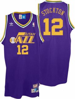 Utah Jazz Adidas John Stockton #12 PURPLE Soul Swingman Jersey sz XXL