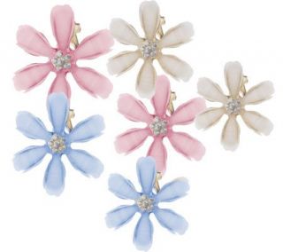 Robert Rose Set of Three Spring Boquet Floral Earrings —