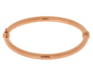 18K Rose Gold Plated Sterling Small Hinged Bangle —