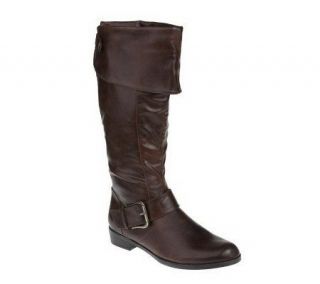 Andrew Geller Riding Boots with Back Zip & Foldover Cuff   A218445