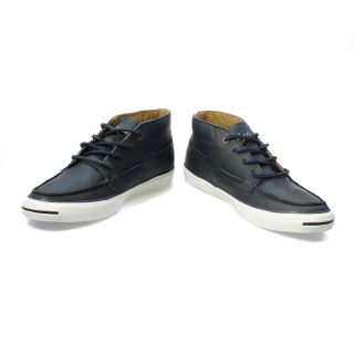 Converse Jack Purcell Boat Mid Navy Leather Shoes