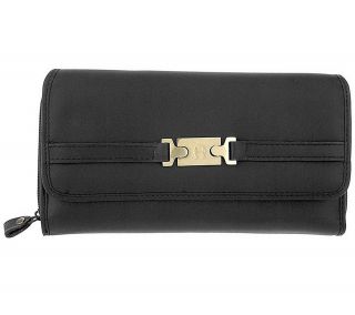 Etienne Aigner Classic Leather Checkbook Clutch —