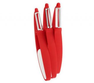 Set of 3 Fruit and Vegetable Peelers w/ Holder —