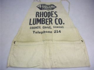 Vintage Childs Nail Apron Lumber Store Advertising Rhodes Lumber Co