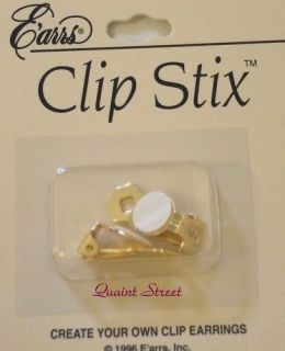 Gold Earring Converters Clip Stix Make Your Own sticky backs self