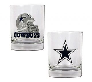 NFL Dallas Cowboys 2 Piece Rocks Glass Set —