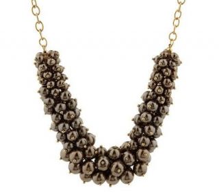Susan Graver Simulated Pearl Cluster Necklace —