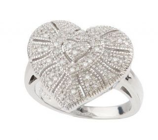 AffinityDiamond 1/5 ct tw Sterling Heart Design Ring —
