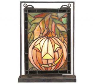 Tiffany Style Jack O Lantern Window Panel andDisplay   H123549