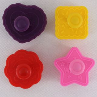 4pcs 1 set Cookie Plunger Cutter Mold Stamp with 4 Different Design