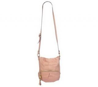 Makowsky Glove Leather Crossbody Bag with Zip Front Pocket — 